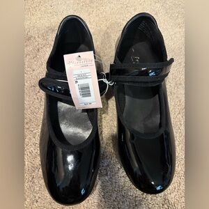 Shiny Black Kids tap Shoes